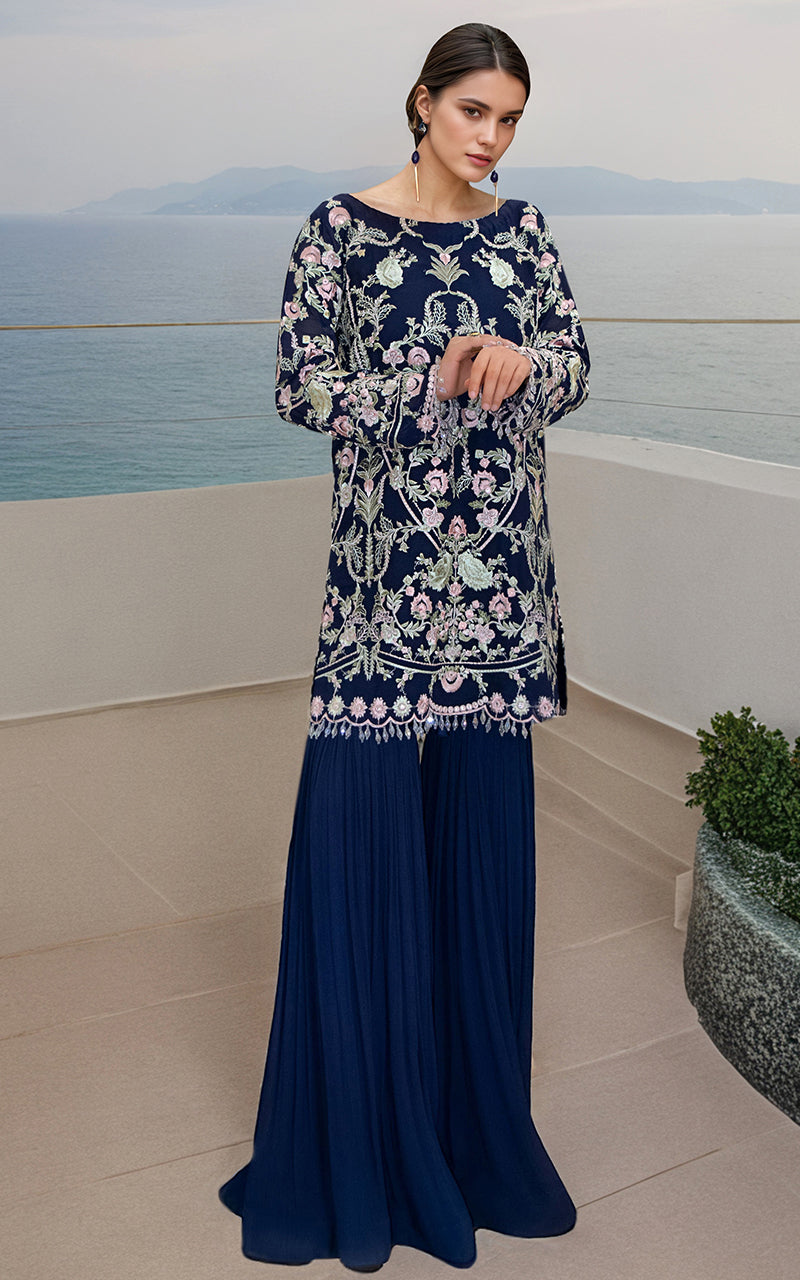 Threads and Motifs | Formal Dresses 25 | Chiffon Embroidered Shirt -  Threads and Motifs Ladies Clothes - Original Designer Dress - House of Maryam