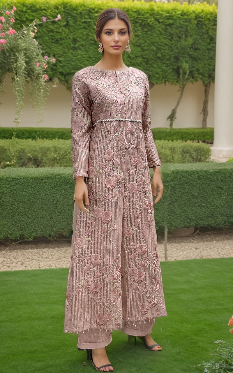 Threads and Motifs | Formal Dresses 25 | Net Embroidered Jacket With Trouser -  Threads and Motifs Ladies Clothes - Original Designer Dress - House of Maryam