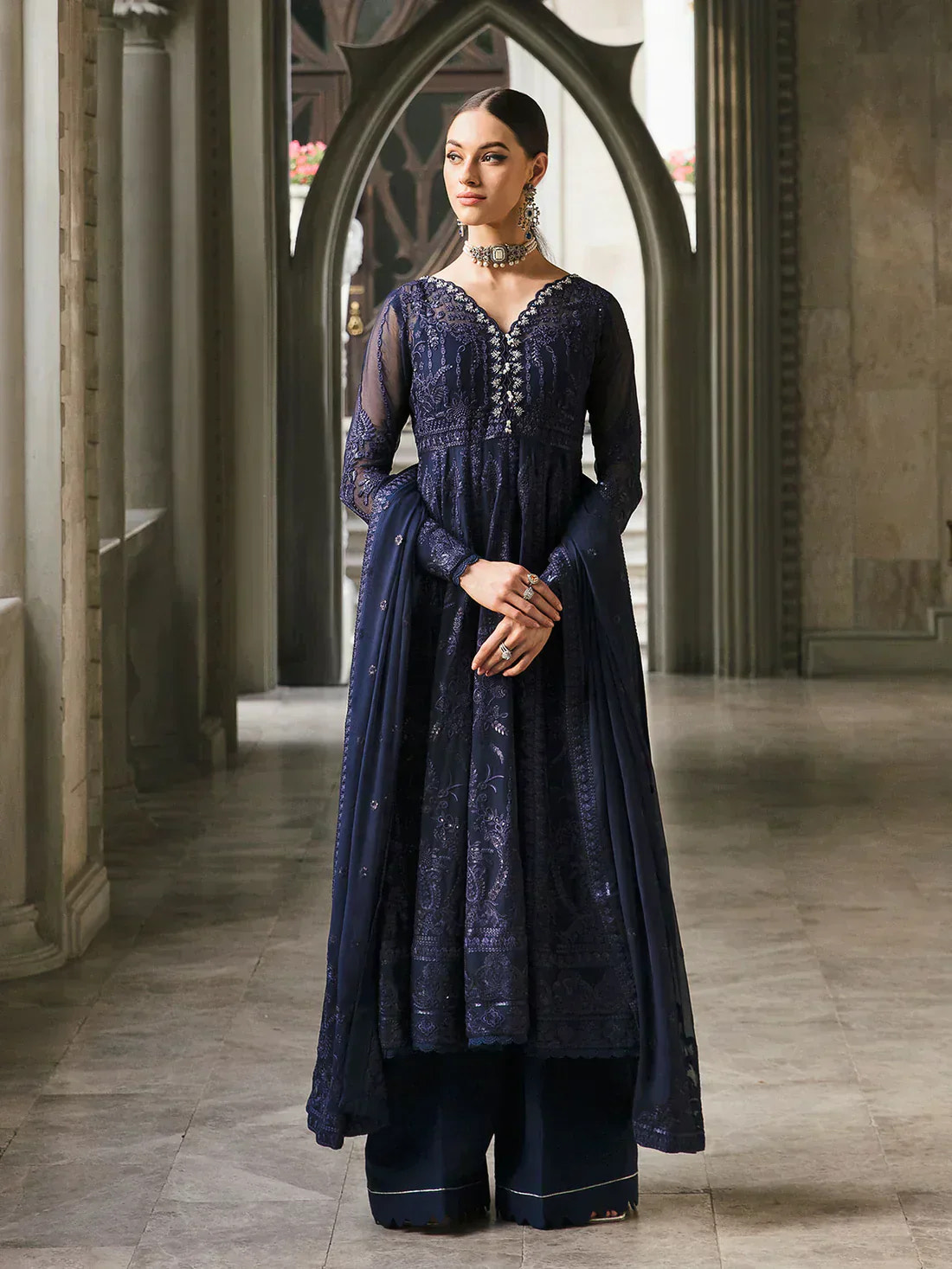 Gulaal | Embroidered Chiffon 23 | MAYA 05 -  Gulaal Formal - Original Designer Dress - House of Maryam