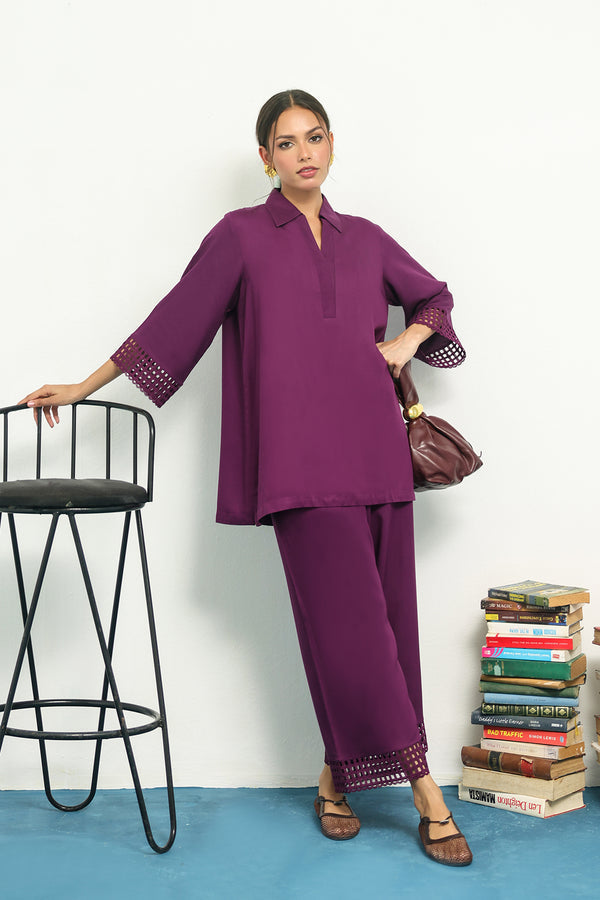 Sahar | Pret Essentials Winter 25 | Midnight Violet, image 4