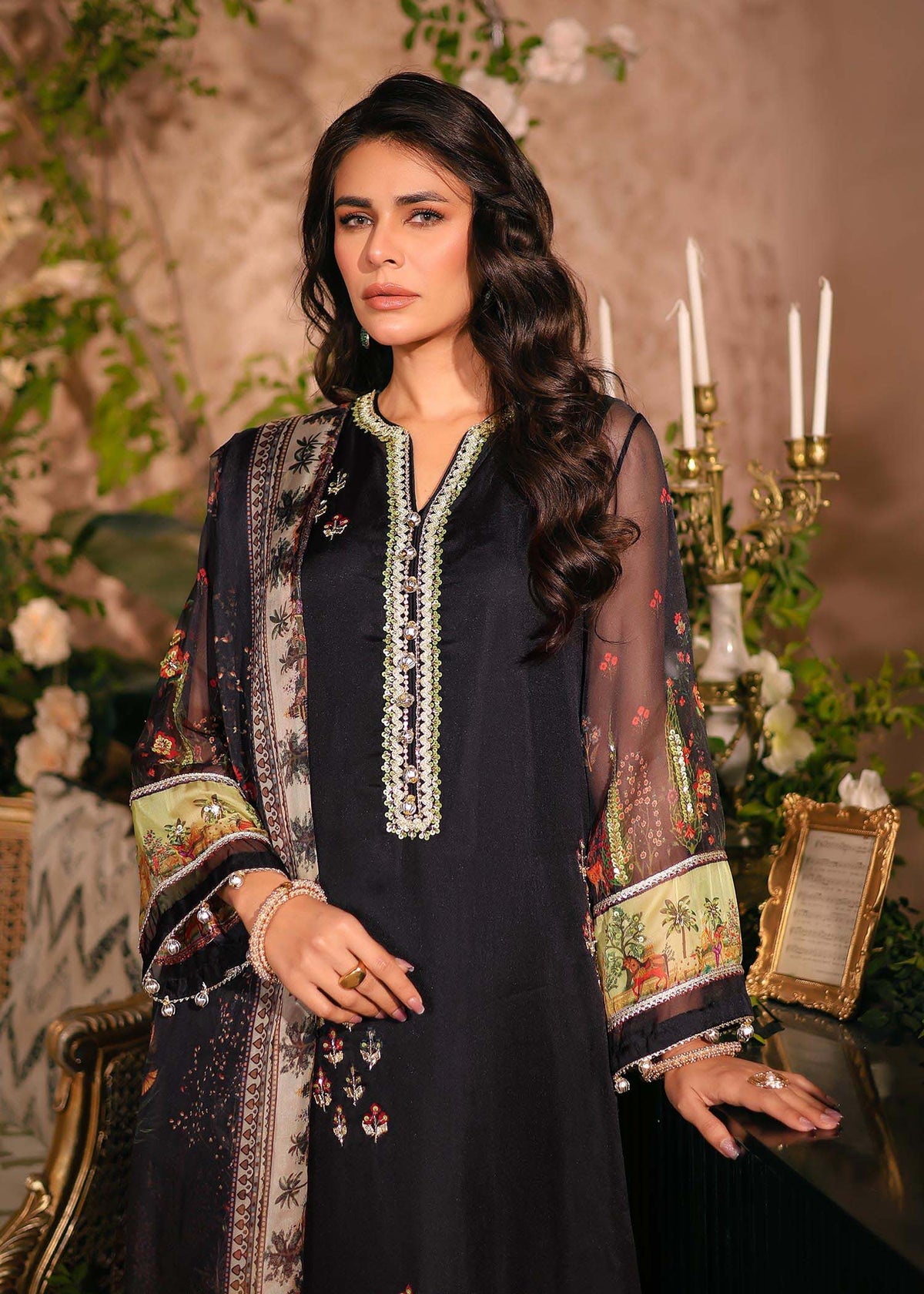 Nuriyaa | Silk Odyssey | Midnight Bloom -  Nuriyaa Semi Formal - Original Designer Dress - House of Maryam