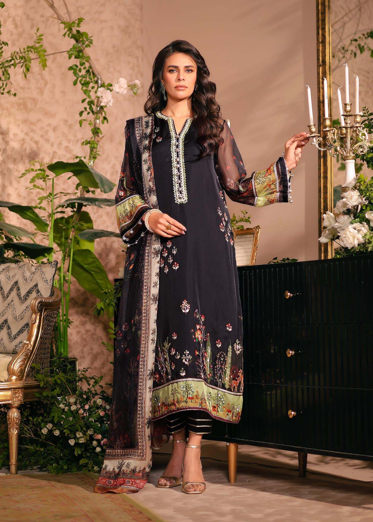 Nuriyaa | Silk Odyssey | Midnight Bloom -  Nuriyaa Semi Formal - Original Designer Dress - House of Maryam