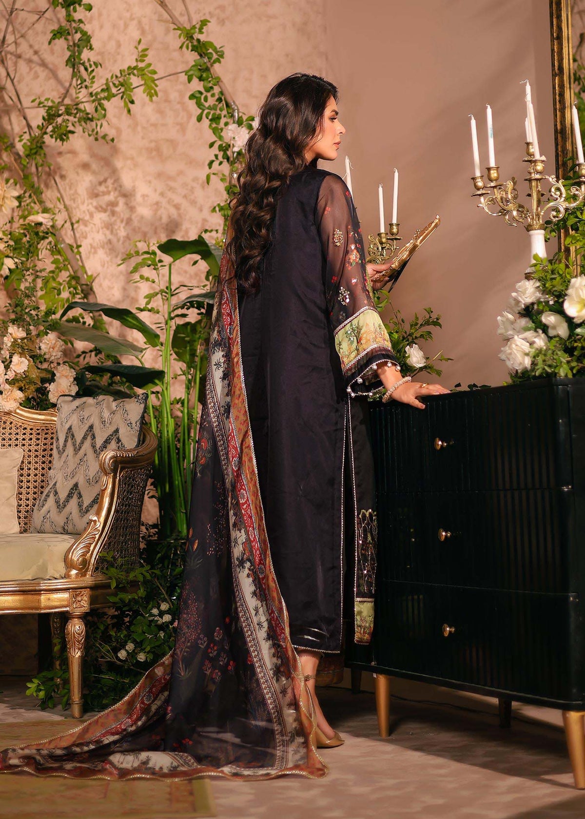 Nuriyaa | Silk Odyssey | Midnight Bloom -  Nuriyaa Semi Formal - Original Designer Dress - House of Maryam