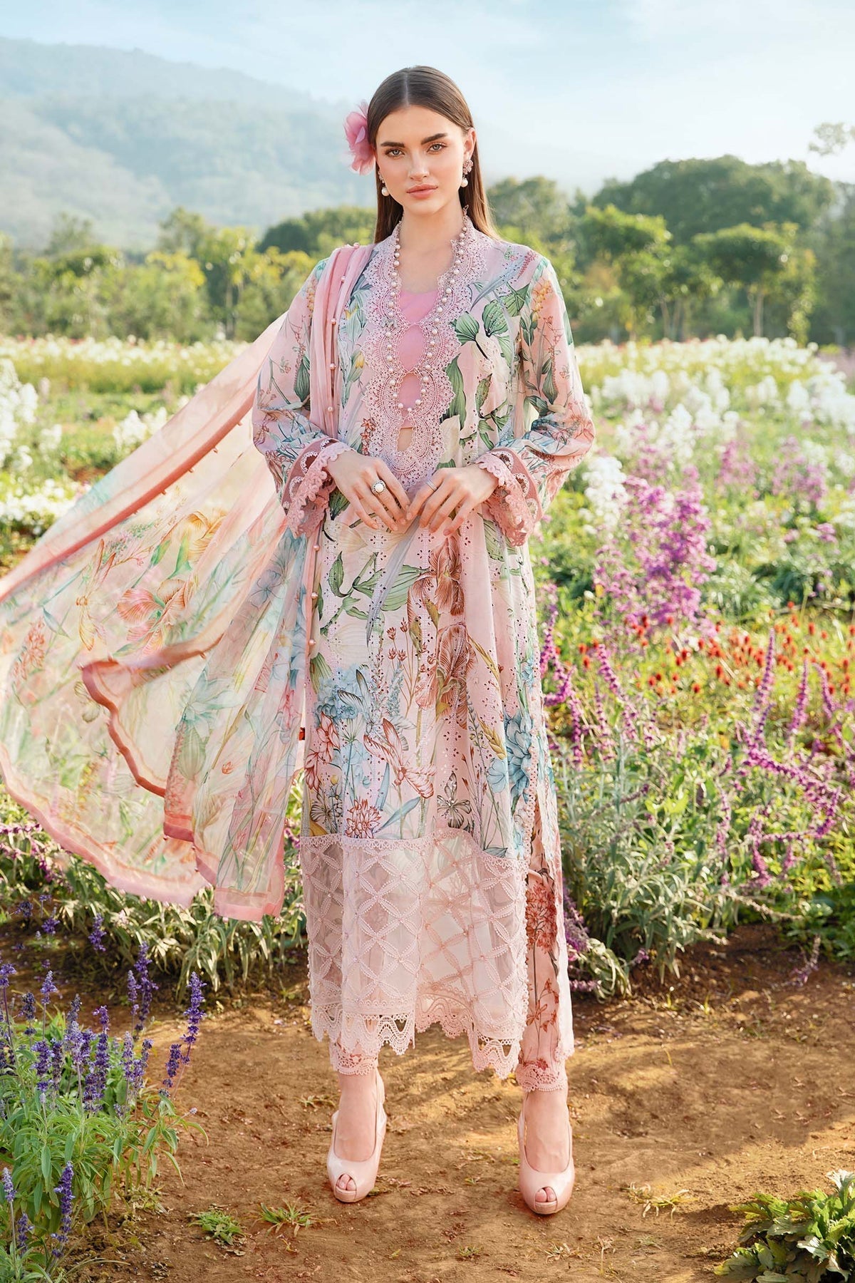 Maria B | M Prints 25 | MPT-2502-A -  Maria B Ladies Clothes - Original Designer Dress - House of Maryam