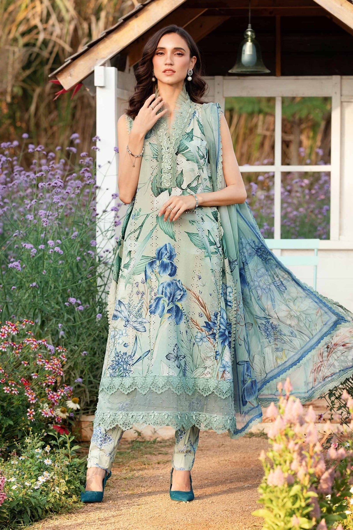Maria B | M Prints 25 | MPT-2502-B -  Maria B Ladies Clothes - Original Designer Dress - House of Maryam