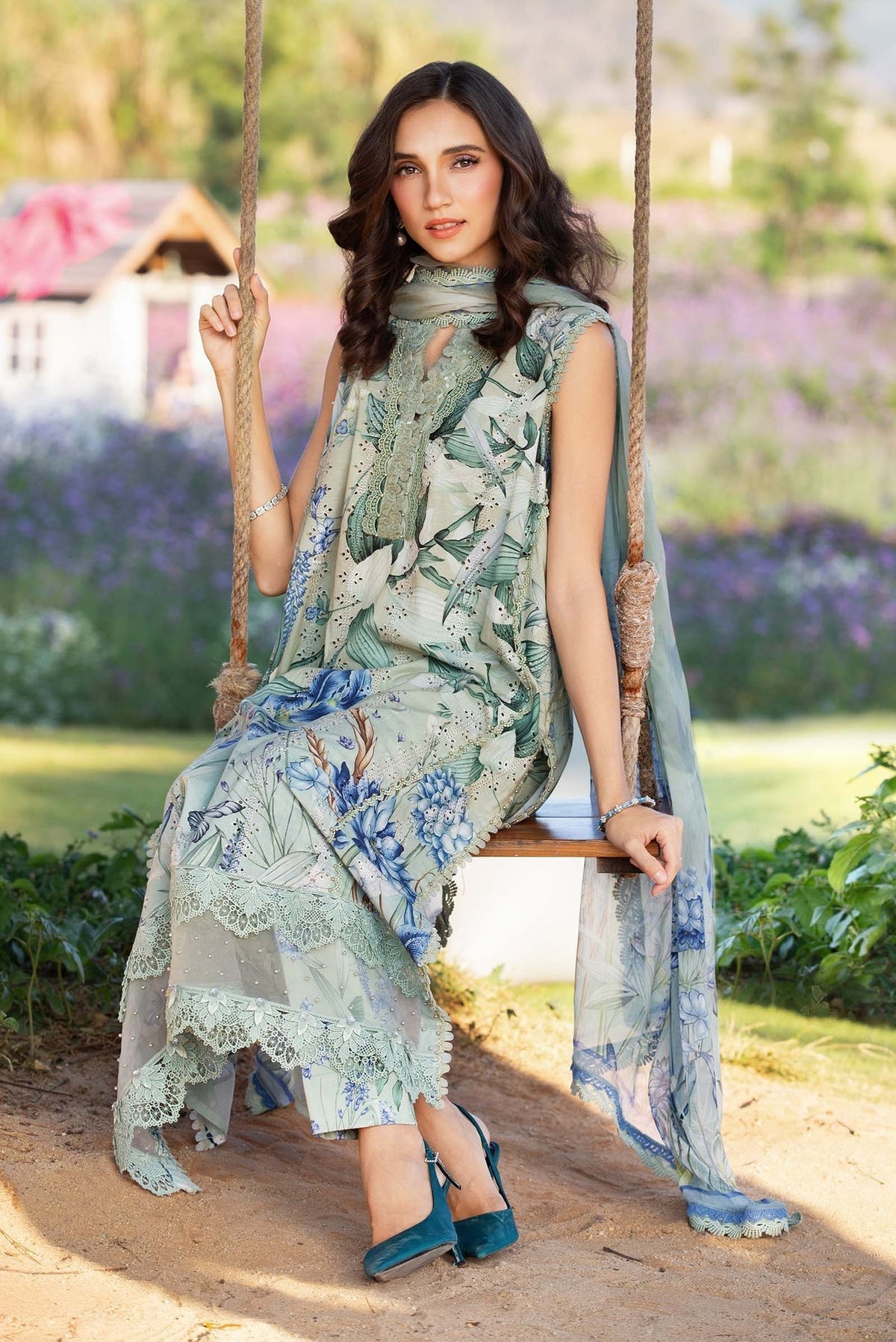 Maria B | M Prints 25 | MPT-2502-B -  Maria B Ladies Clothes - Original Designer Dress - House of Maryam