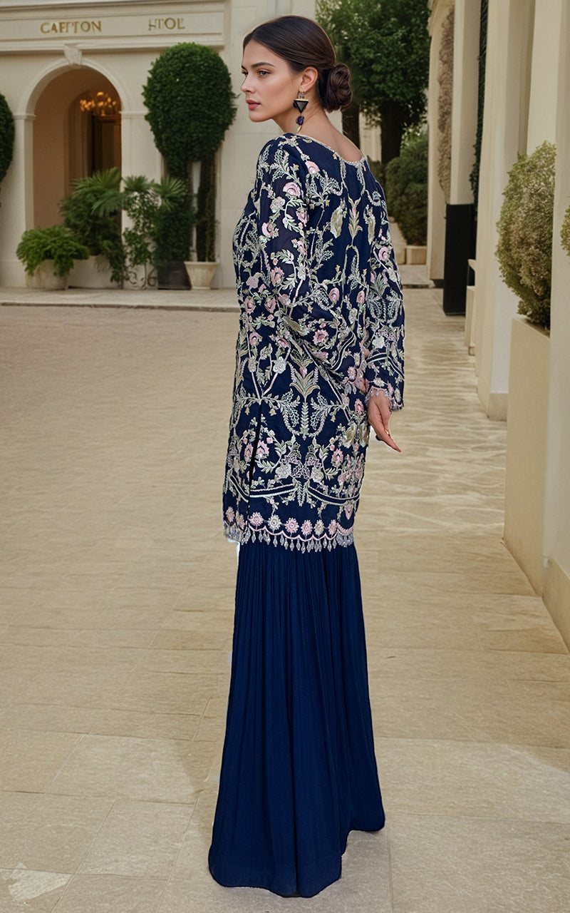 Threads and Motifs | Formal Dresses 25 | Chiffon Embroidered Shirt -  Threads and Motifs Ladies Clothes - Original Designer Dress - House of Maryam