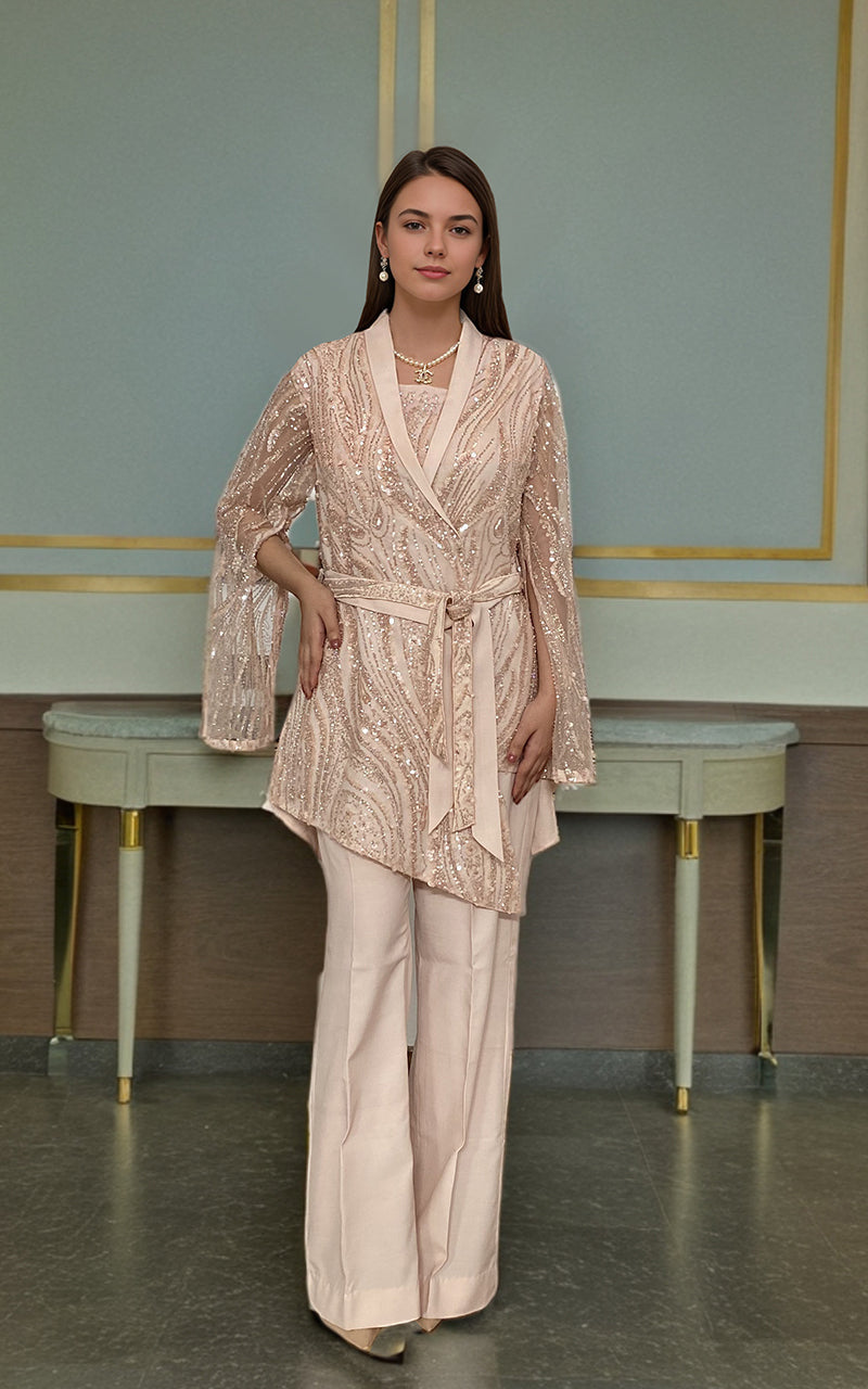Threads and Motifs | Formal Dresses 25 | Net Embroidered Jacket With Trouser -  Threads and Motifs Ladies Clothes - Original Designer Dress - House of Maryam