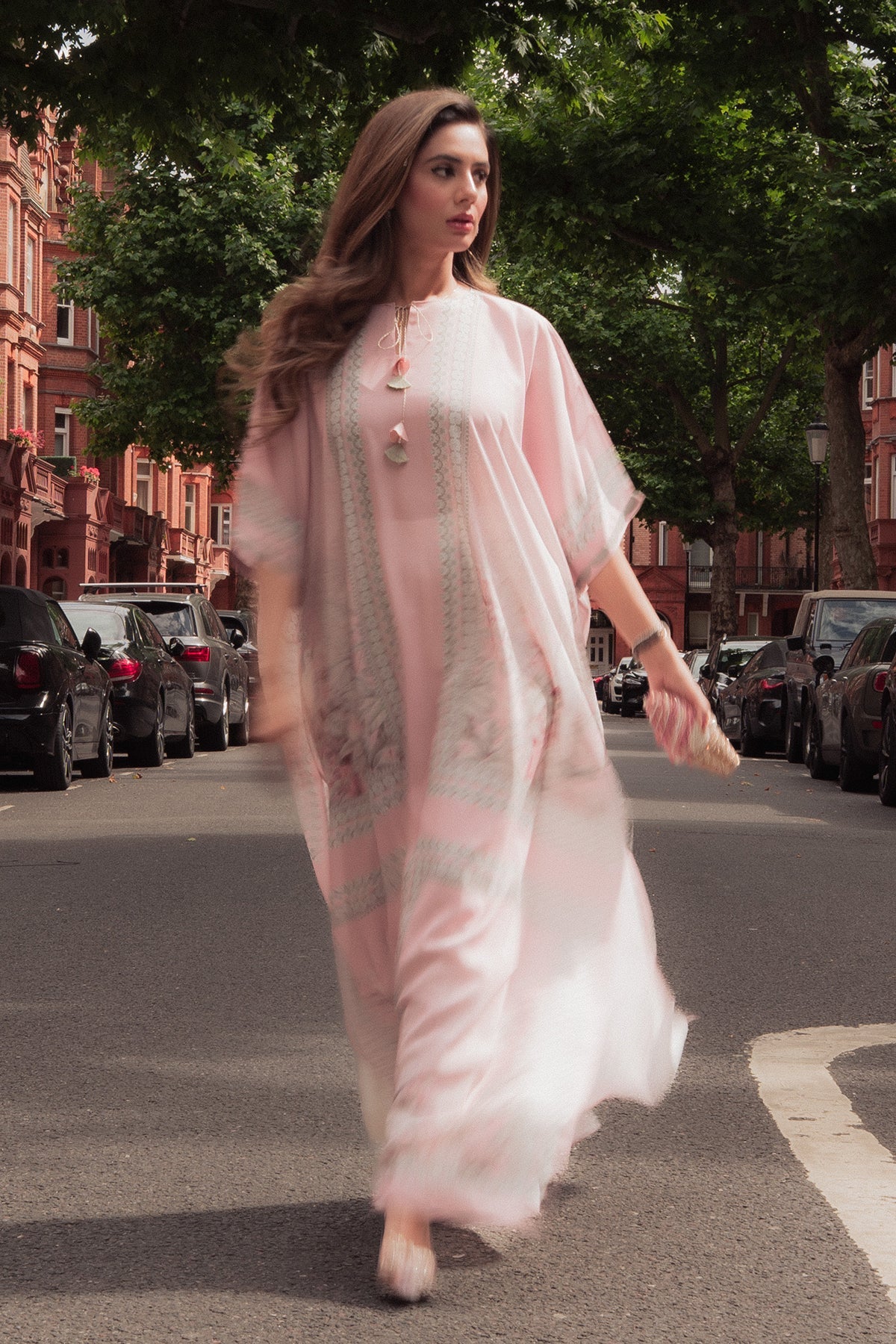 Erum Khan I Kaftan Edit I Fuchsia Fire -  Erum Khan Ladies Clothes - Original Designer Dress - House of Maryam