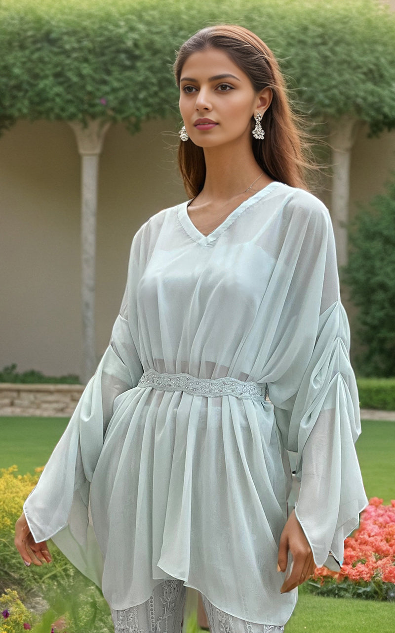 Threads and Motifs | Formal Dresses 25 | Chiffon Top with Organza Embroidered Trouser -  Threads and Motifs Ladies Clothes - Original Designer Dress - House of Maryam