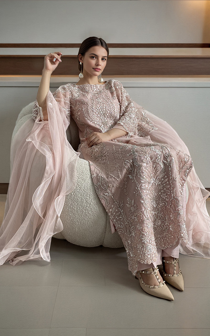 Threads and Motifs | Formal Dresses 25 | Net Embroidered Shirt -  Threads and Motifs Ladies Clothes - Original Designer Dress - House of Maryam