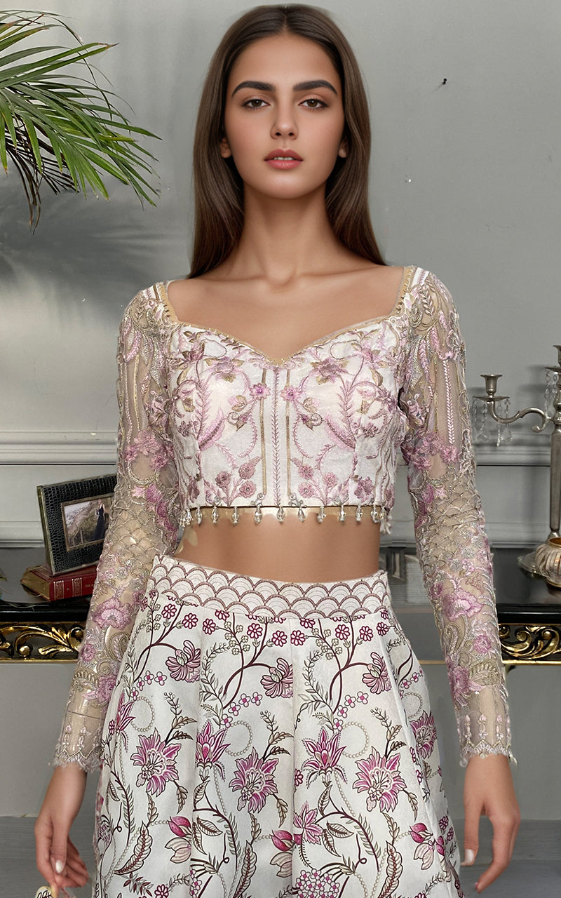 Threads and Motifs | Formal Dresses 25 | Embroidered Blouse With Printed Lehenga And Dupatta -  Threads and Motifs Ladies Clothes - Original Designer Dress - House of Maryam