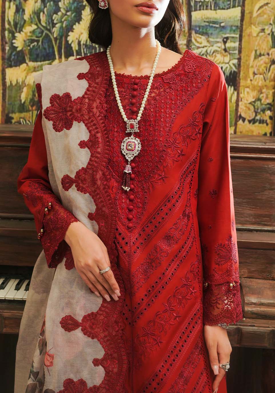 Zarqash | Tresor Luxury Lawn 24 | ZQT 007 ROSALINE -  Zarqash Luxury - Original Designer Dress - House of Maryam