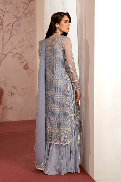 Cross Stitch | Wedding Festive 23 | Scarlet Blue -  Cross Stitch Formal - Original Designer Dress - House of Maryam