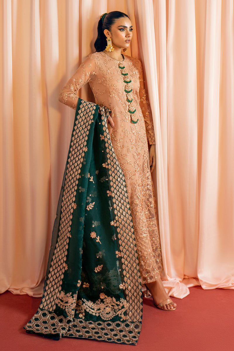 Cross Stitch | Wedding Pret | Sandal-3PC Net Embroidered Pret