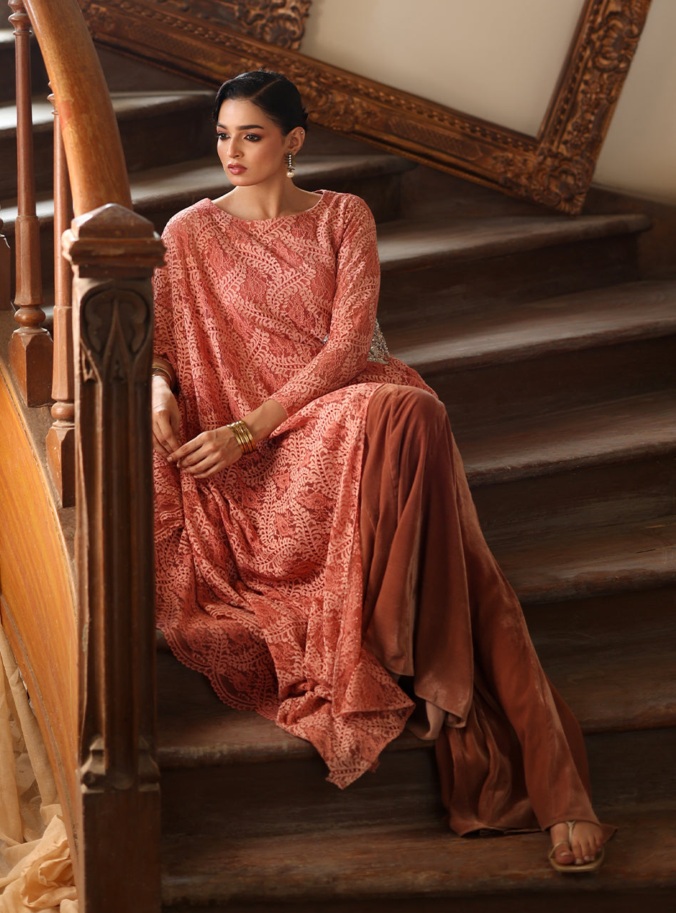 Zainab Chottani | Velura Velvet Edit 25 | Blush Cape, image 3