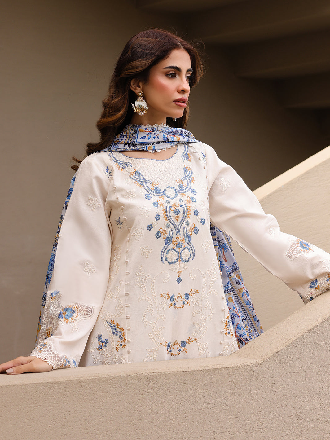 Faiza Faisal | Marine Luxury Lawn 25 | MIRHA -  Faiza Faisal Ladies Clothes - Original Designer Dress - House of Maryam