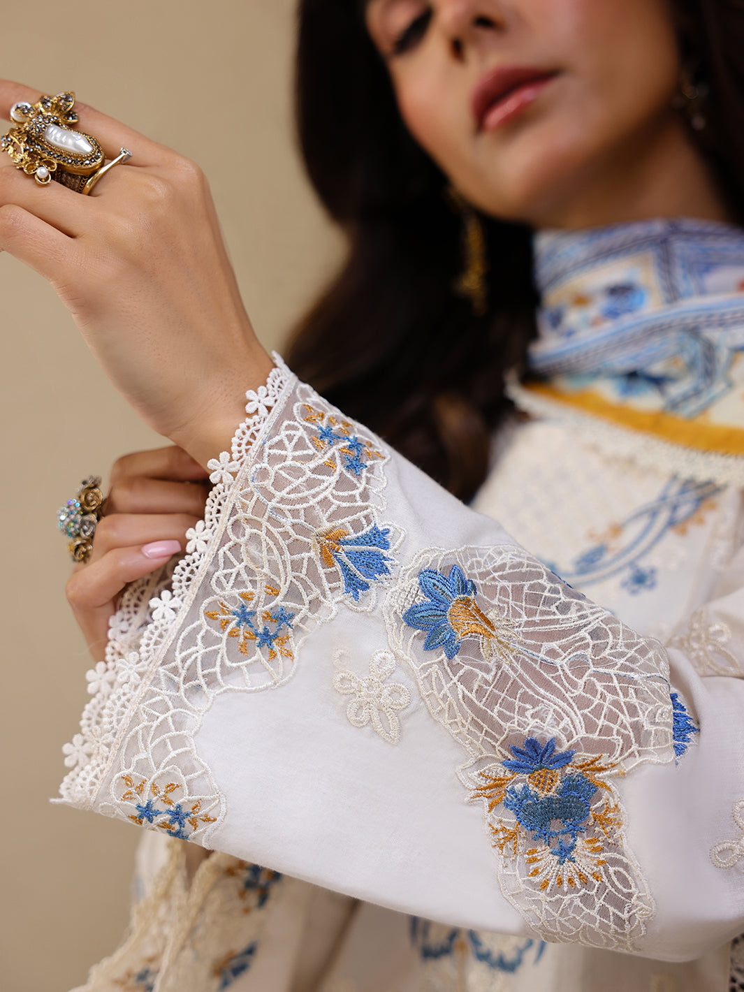 Faiza Faisal | Marine Luxury Lawn 25 | MIRHA -  Faiza Faisal Ladies Clothes - Original Designer Dress - House of Maryam