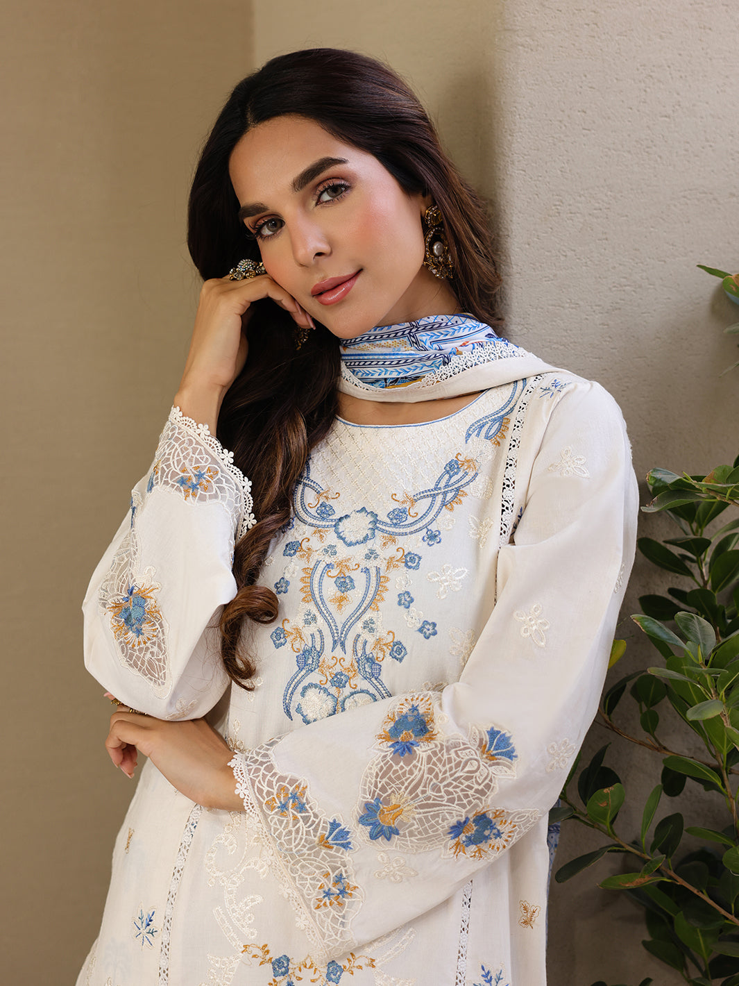 Faiza Faisal | Marine Luxury Lawn 25 | MIRHA -  Faiza Faisal Ladies Clothes -  House of Maryam