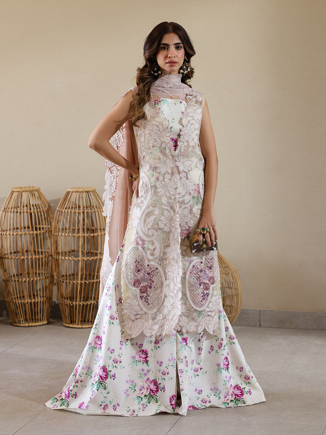 Faiza Faisal | Marine Luxury Lawn 25 | ELISHA -  Faiza Faisal Ladies Clothes -  House of Maryam