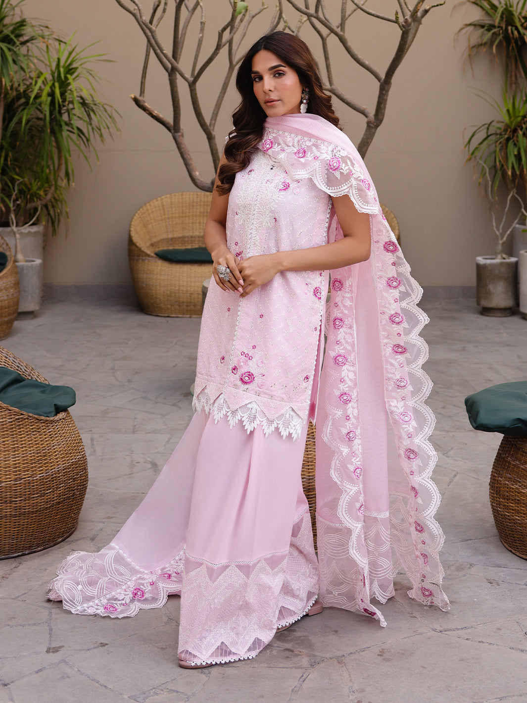 Faiza Faisal | Marine Luxury Lawn 25 | RENA -  Faiza Faisal Ladies Clothes - Original Designer Dress - House of Maryam