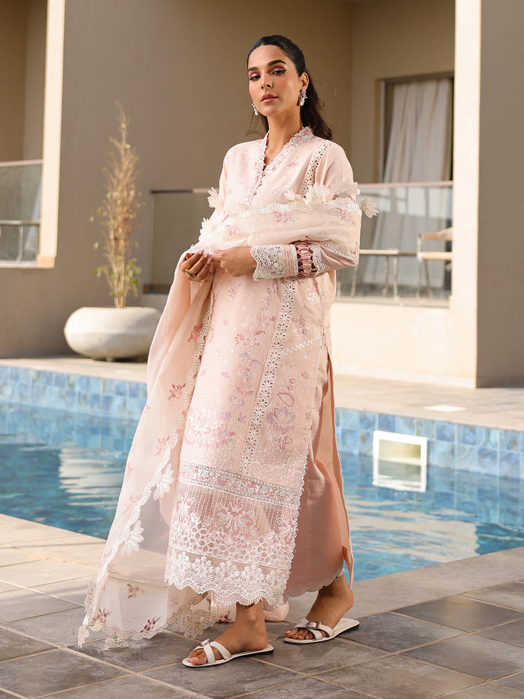 Faiza Faisal | Marine Luxury Lawn 25 | MARIA -  Faiza Faisal Ladies Clothes - Original Designer Dress - House of Maryam