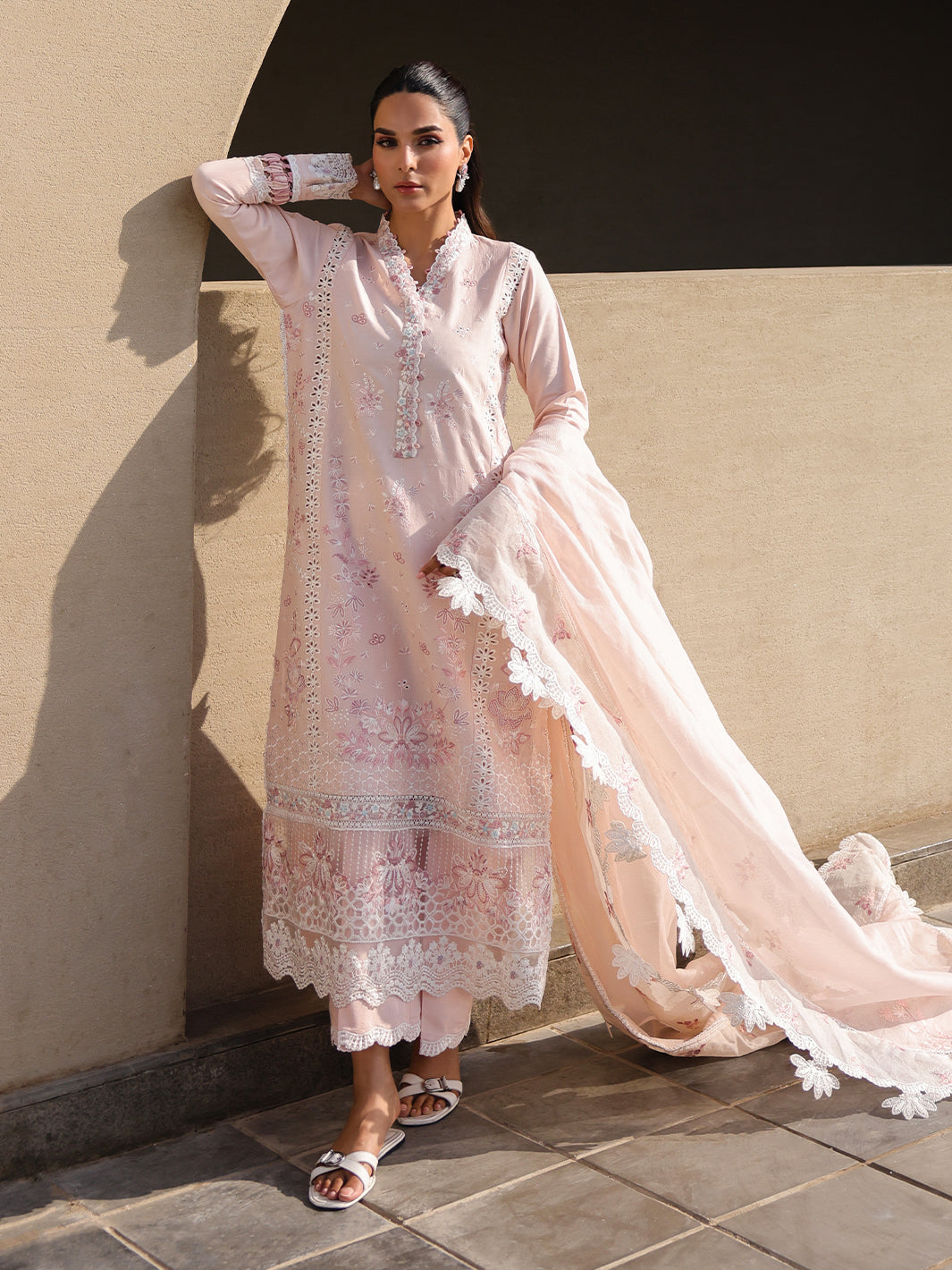 Faiza Faisal | Marine Luxury Lawn 25 | MARIA -  Faiza Faisal Ladies Clothes - Original Designer Dress - House of Maryam