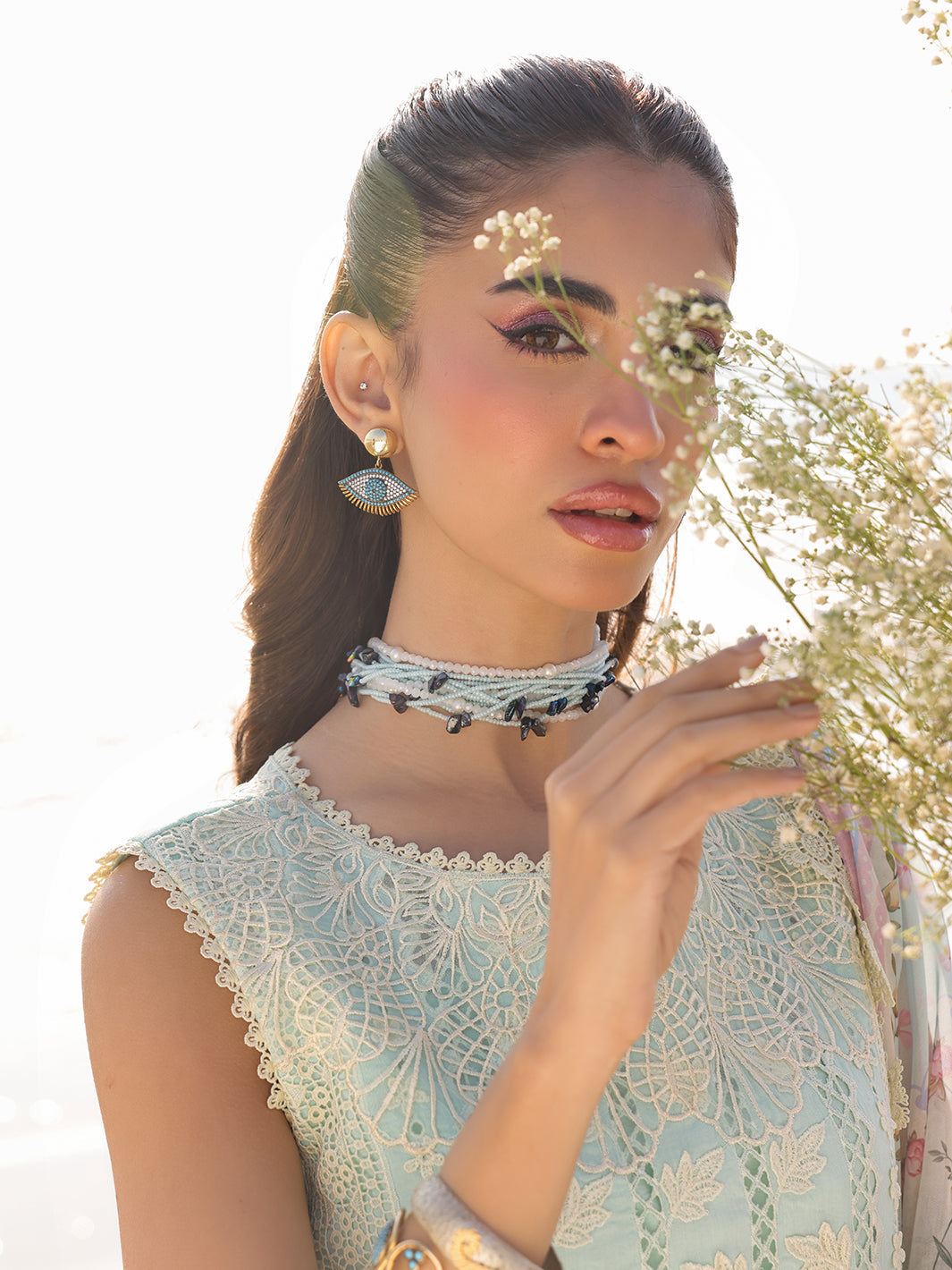 Faiza Faisal | Marine Luxury Lawn 25 | AINE -  Faiza Faisal Ladies Clothes -  House of Maryam