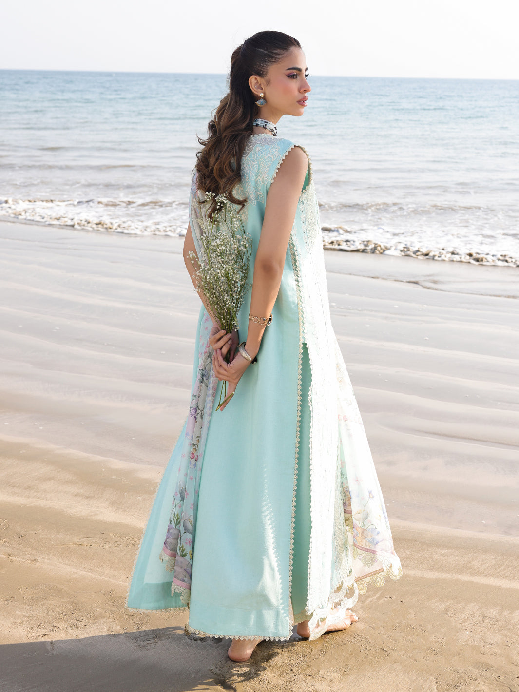 Faiza Faisal | Marine Luxury Lawn 25 | AINE -  Faiza Faisal Ladies Clothes -  House of Maryam