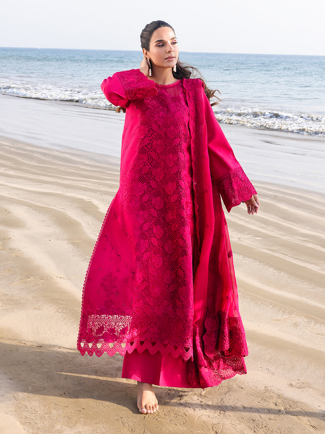 Faiza Faisal | Marine Luxury Lawn 25 | AROHA -  Lawn Ladies Clothes - Original Designer Dress - House of Maryam