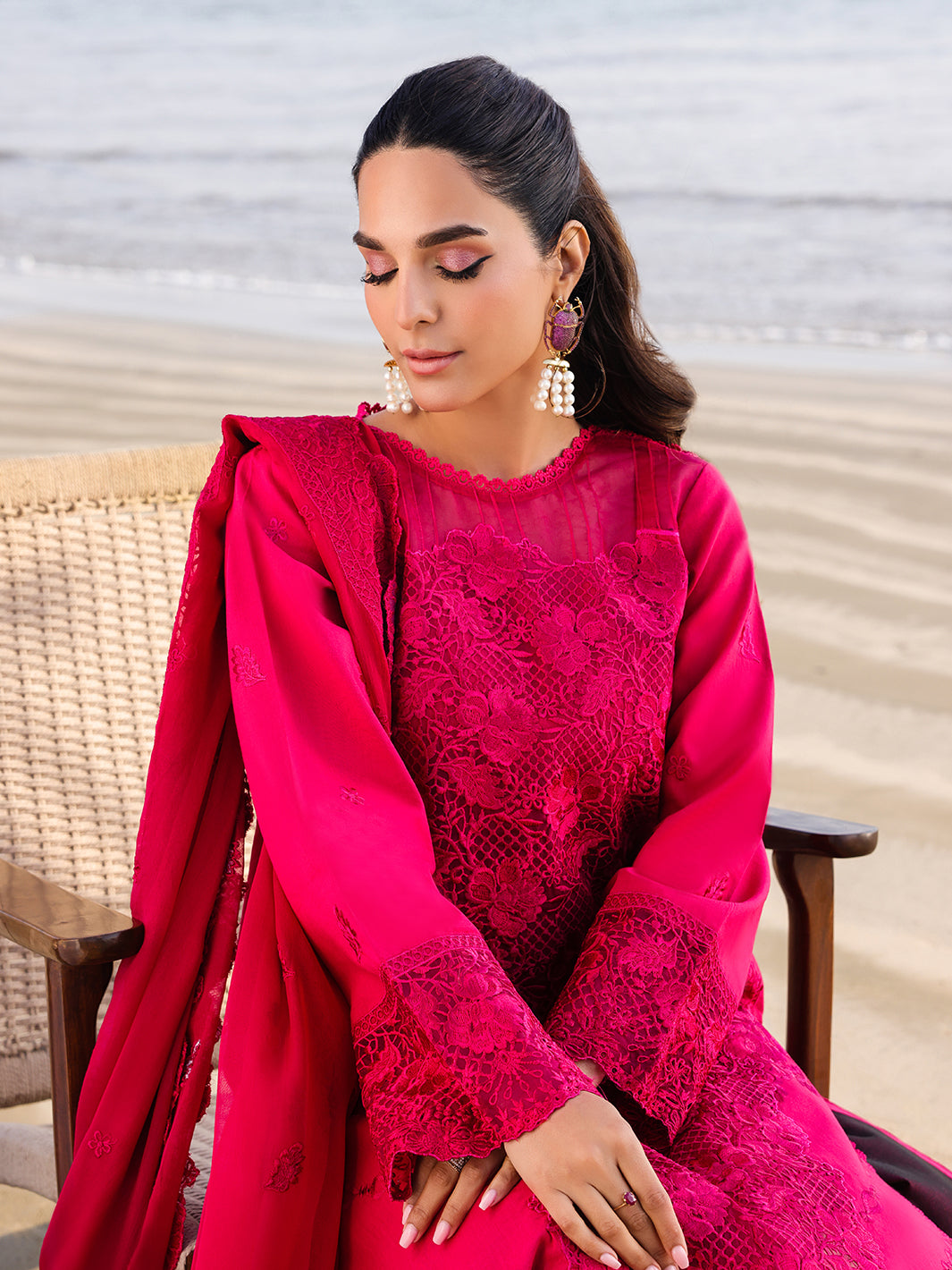 Faiza Faisal | Marine Luxury Lawn 25 | AROHA -  Lawn Ladies Clothes - Original Designer Dress - House of Maryam