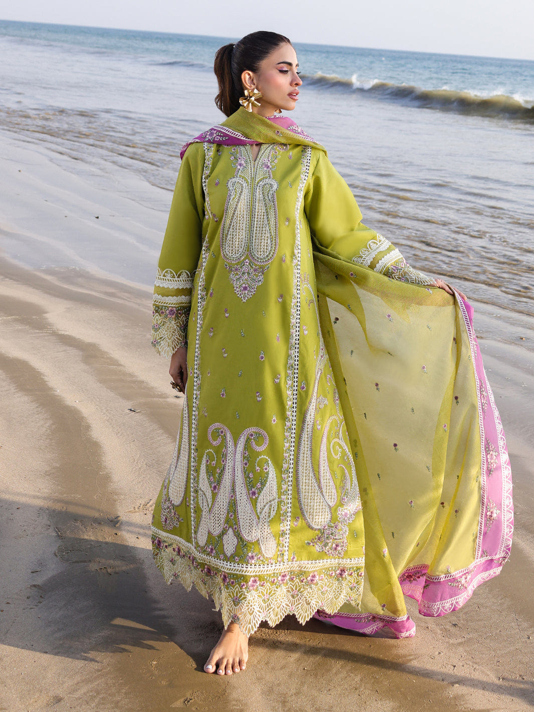 Faiza Faisal | Marine Luxury Lawn 25 | HINA -  Faiza Faisal Ladies Clothes - Original Designer Dress - House of Maryam
