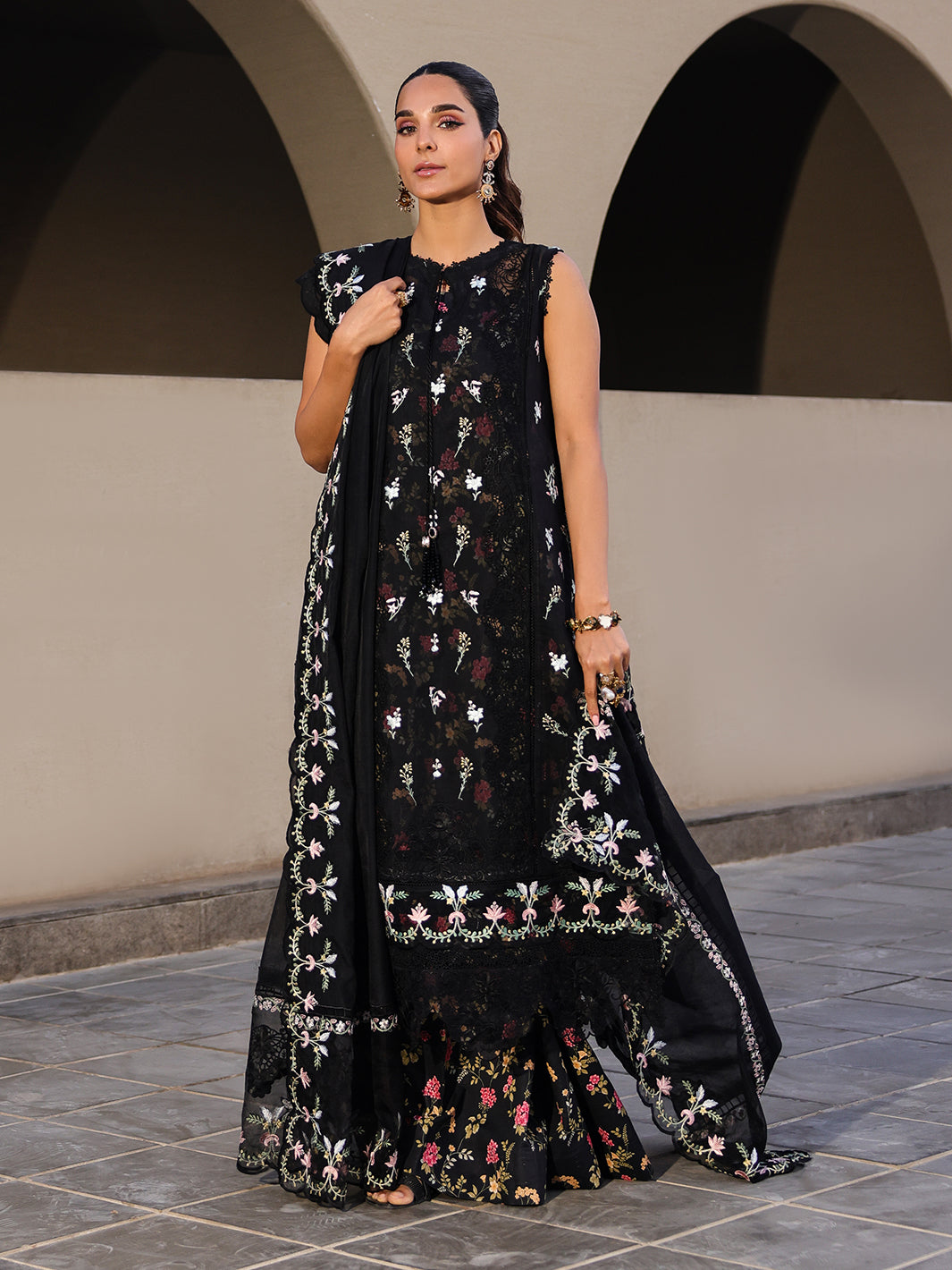 Faiza Faisal | Marine Luxury Lawn 25 | ELVA -  Faiza Faisal Ladies Clothes -  House of Maryam