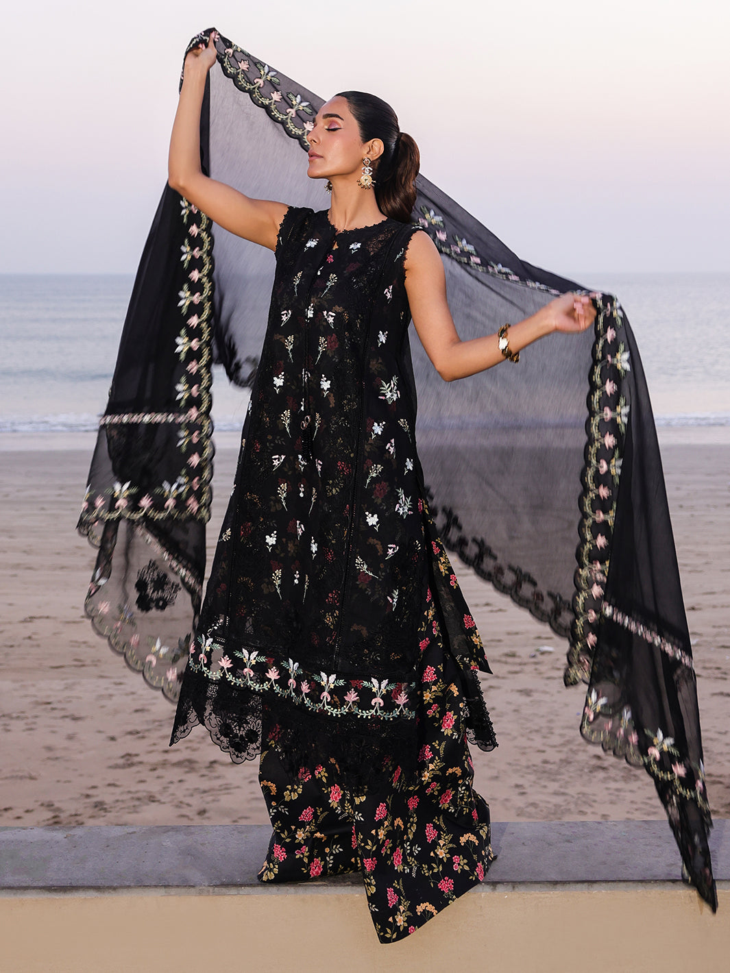 Faiza Faisal | Marine Luxury Lawn 25 | ELVA -  Faiza Faisal Ladies Clothes - Original Designer Dress - House of Maryam
