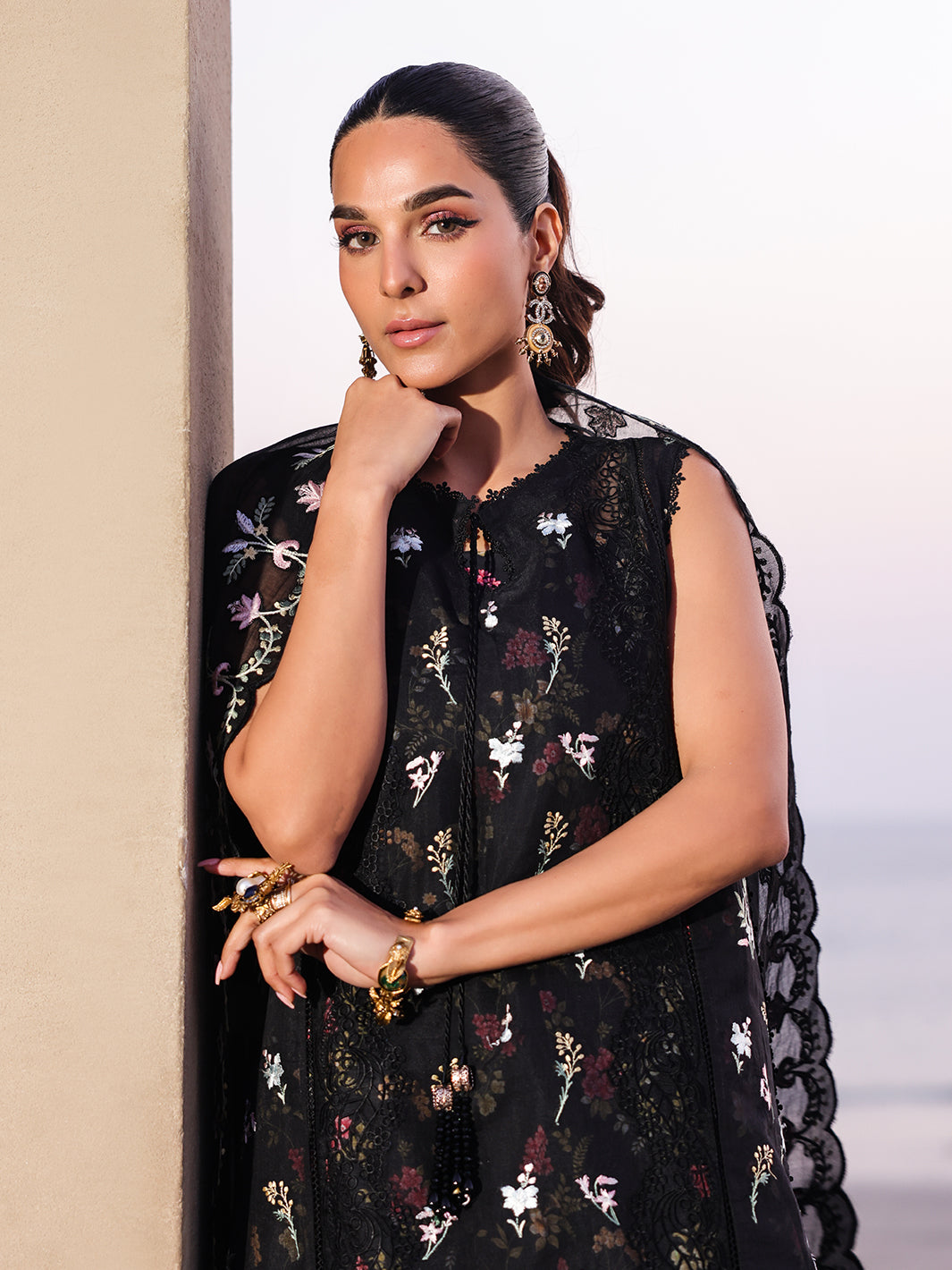Faiza Faisal | Marine Luxury Lawn 25 | ELVA -  Faiza Faisal Ladies Clothes - Original Designer Dress - House of Maryam
