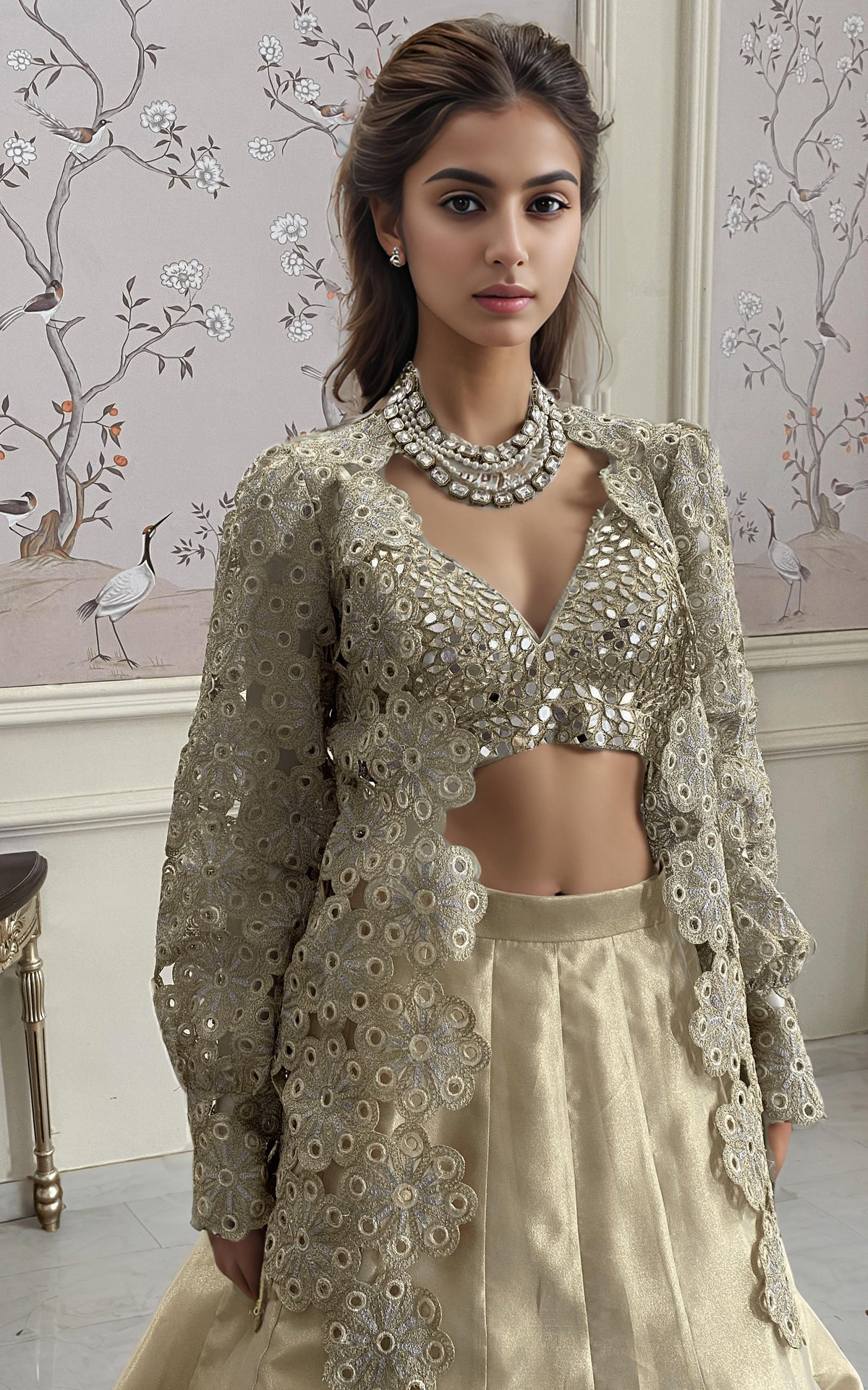 Threads and Motifs | Formal Dresses 25 | EMBRIODERED JACKET WITH BLOUSE AND SKIRT -  Threads and Motifs Ladies Clothes - Original Designer Dress - House of Maryam