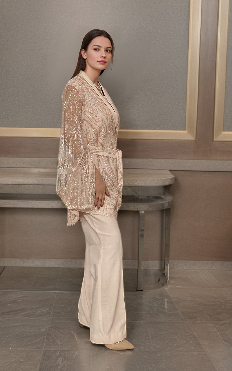 Threads and Motifs | Formal Dresses 25 | Net Embroidered Jacket With Trouser -  Threads and Motifs Ladies Clothes - Original Designer Dress - House of Maryam