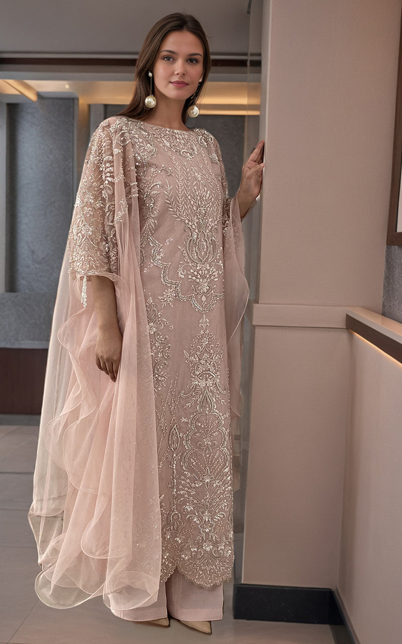Threads and Motifs | Formal Dresses 25 | Net Embroidered Shirt -  Threads and Motifs Ladies Clothes - Original Designer Dress - House of Maryam