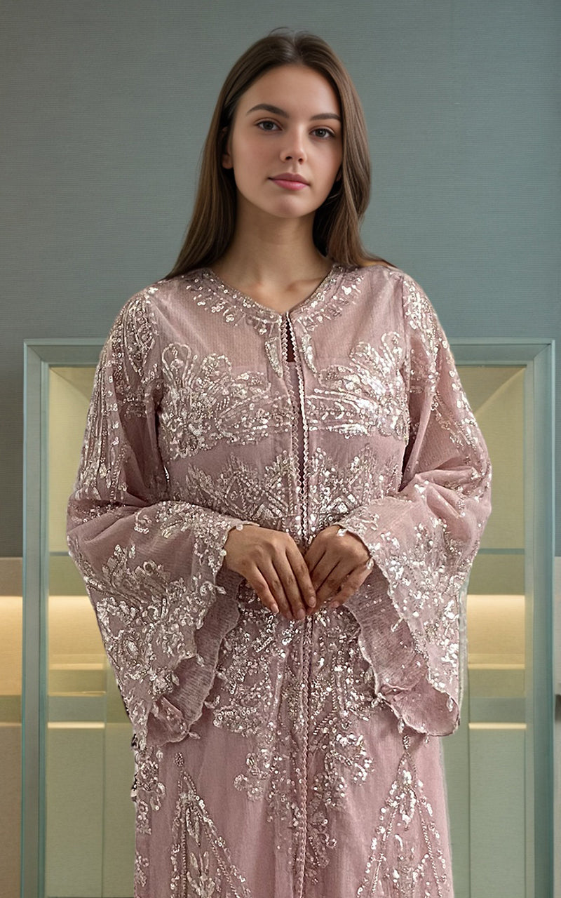 Threads and Motifs | Formal Dresses 25 | Net Embroidered Jacket -  Threads and Motifs Ladies Clothes - Original Designer Dress - House of Maryam