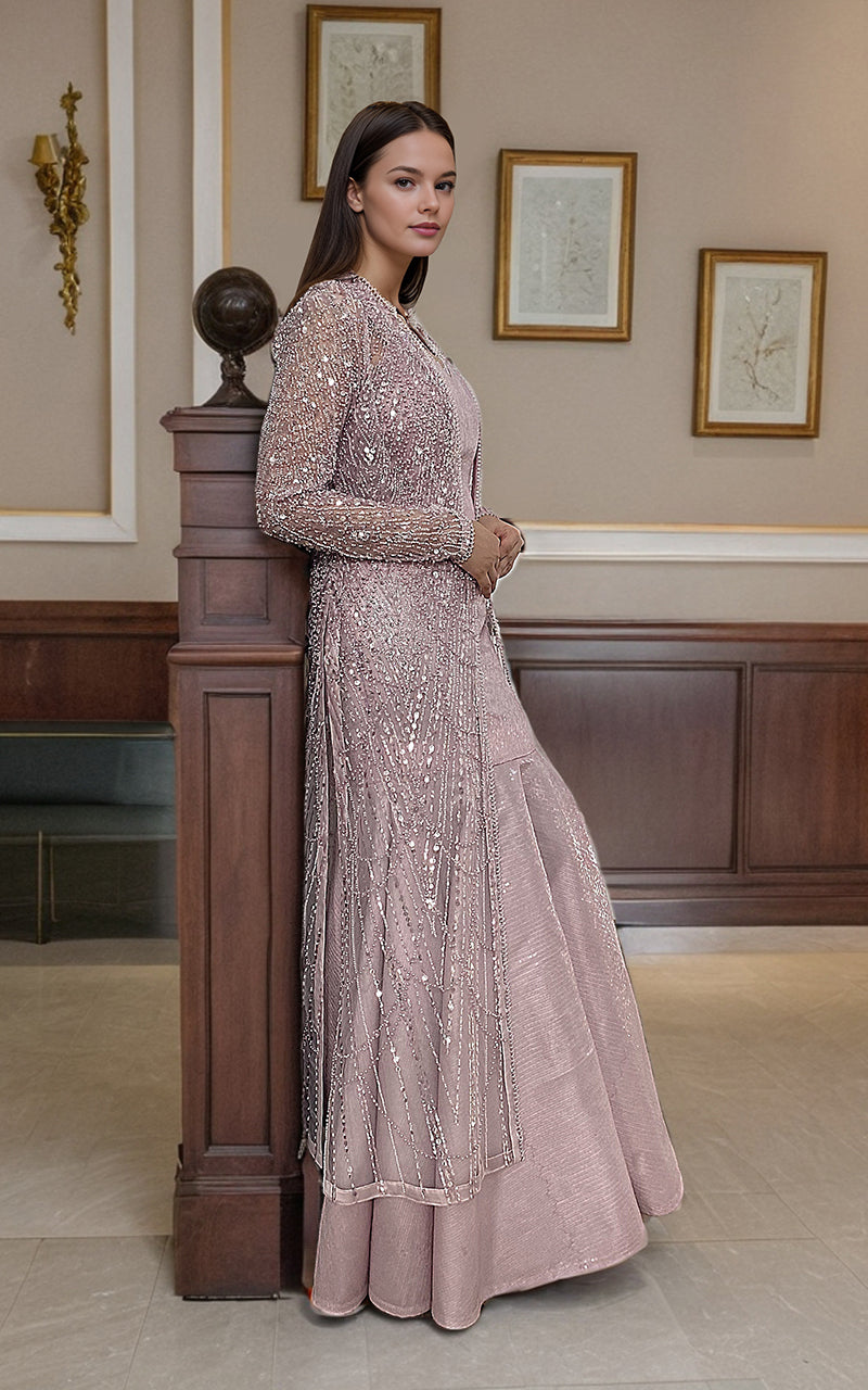 Threads and Motifs | Formal Dresses 25 | Net Embroidered Jacket With Maxi -  Threads and Motifs Ladies Clothes - Original Designer Dress - House of Maryam