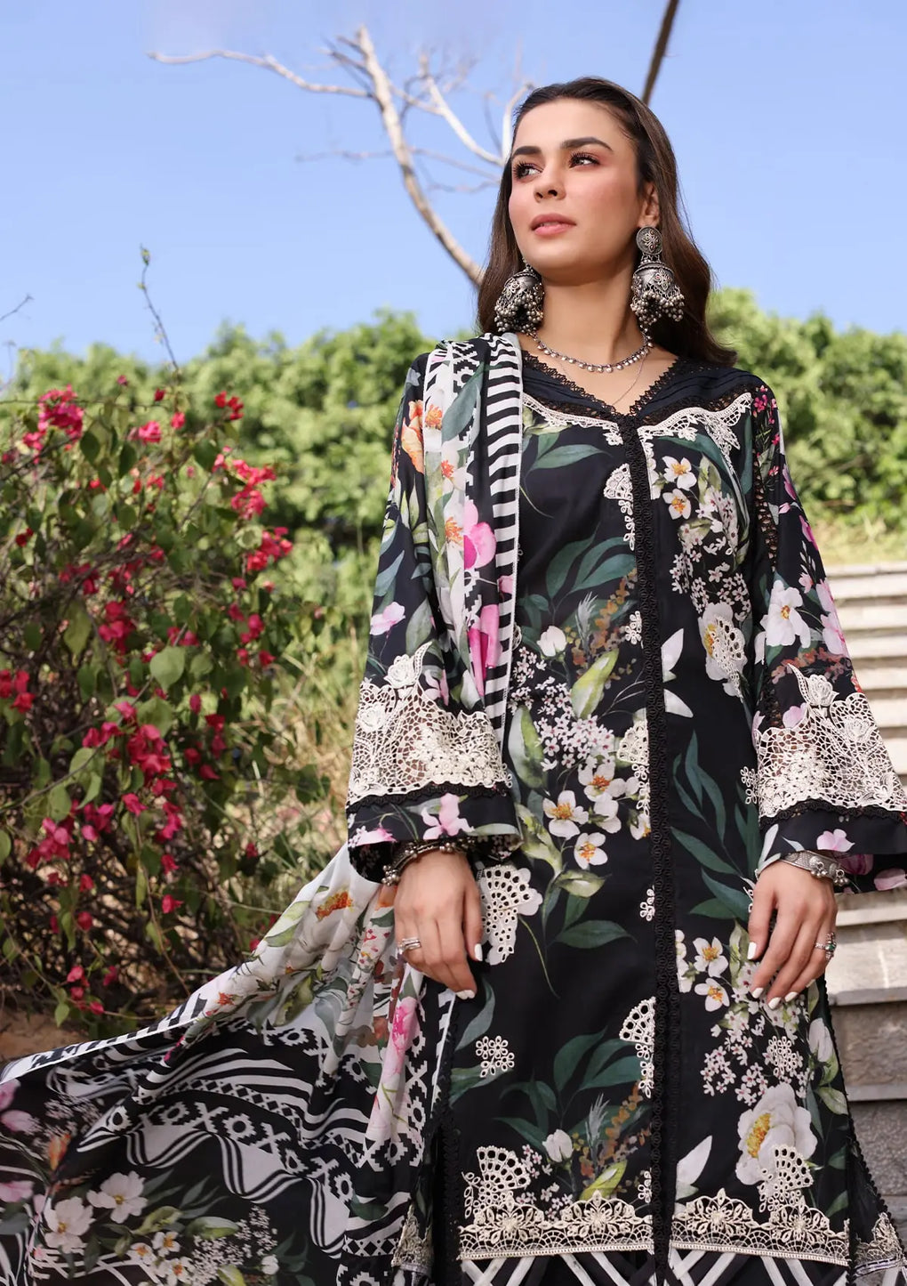 Elaf Premium | Prints Chikankari 24 | 02A NOIREE -  Elaf Premium Luxury - Original Designer Dress - House of Maryam