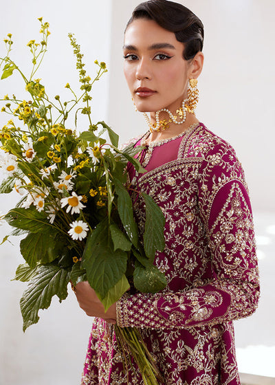 Suffuse Ahlam berry plum raw silk peplum and sharara, photo 5