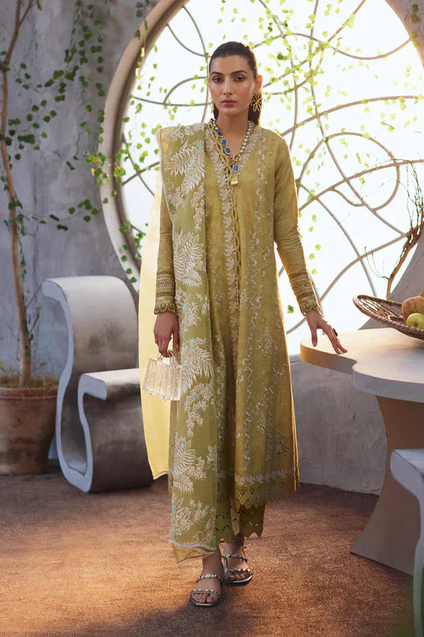 Suffuse Zayb olive green kurta and pants