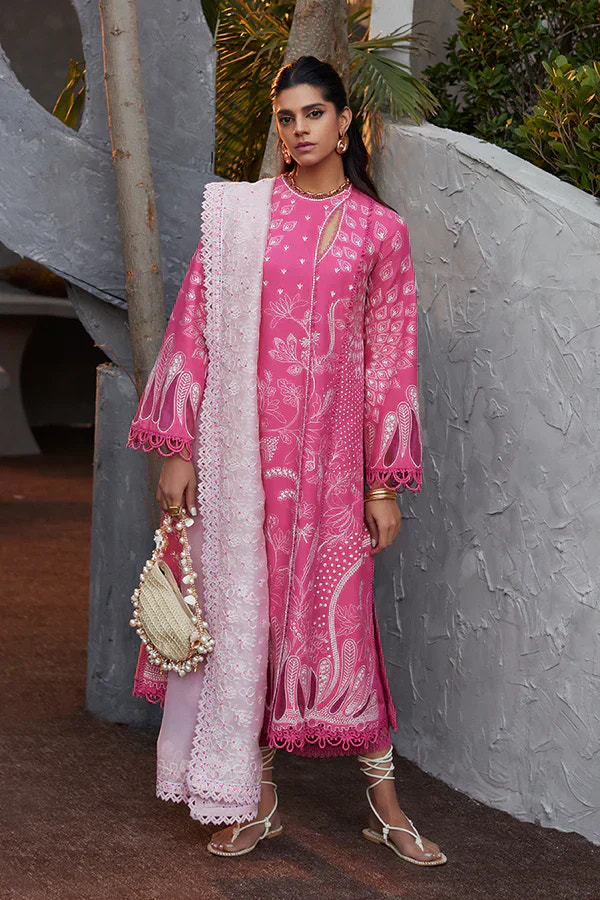 Suffuse Lazaib candy pink shirt and culottes