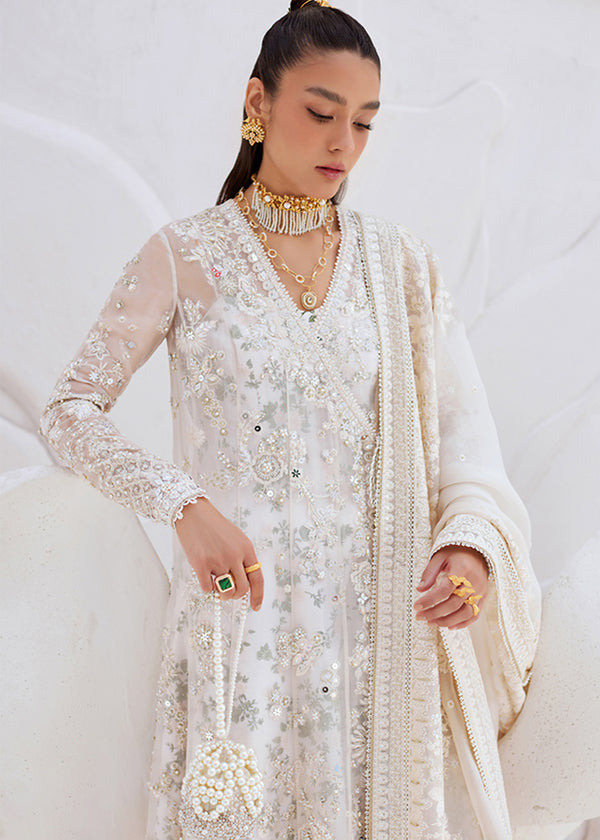 Suffuse Yasna pearl white organza angrakha and sharara, photo 2