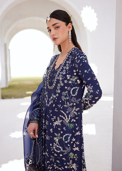 Suffuse Aroosh midnight blue raw silk maxi shirt and pants, photo 2