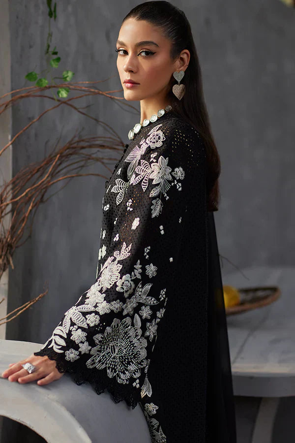 Suffuse Meenah stygian black cutwork shirt and shalwar, photo 4