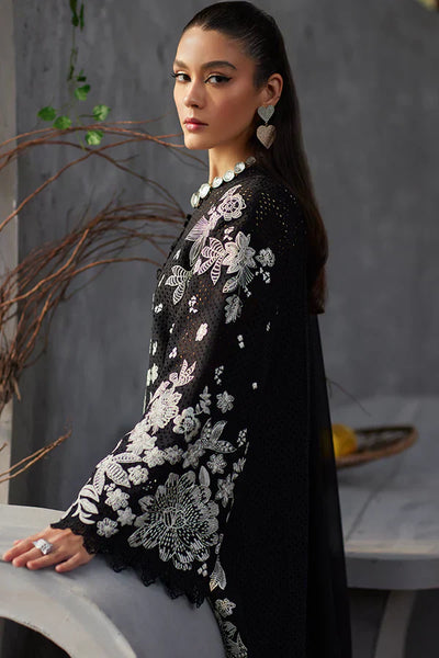 Suffuse Meenah stygian black cutwork shirt and shalwar, photo 4