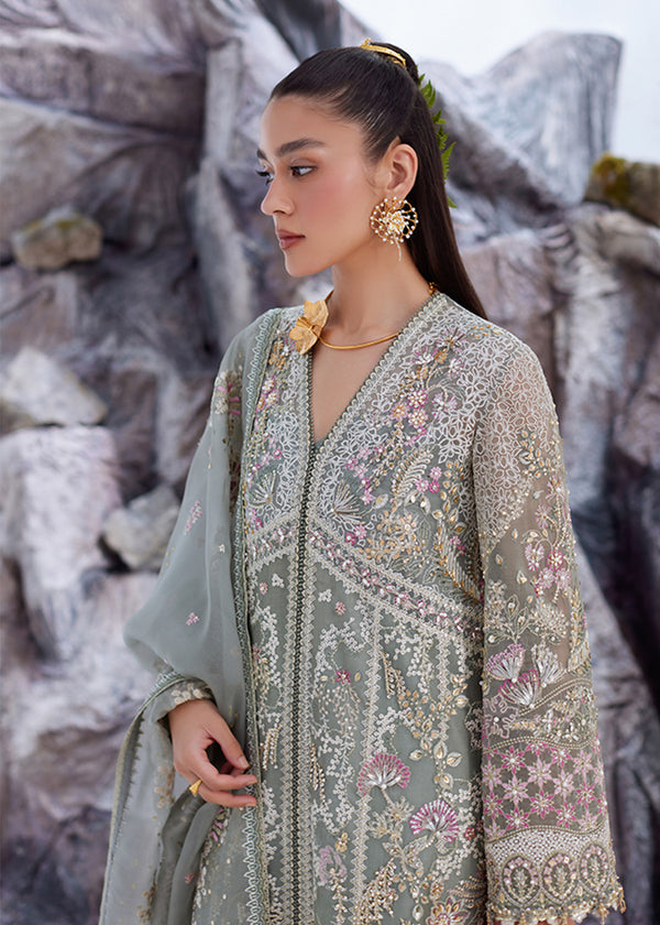 Suffuse Abshar oyster bay green organza shirt and izaar pants, photo 2