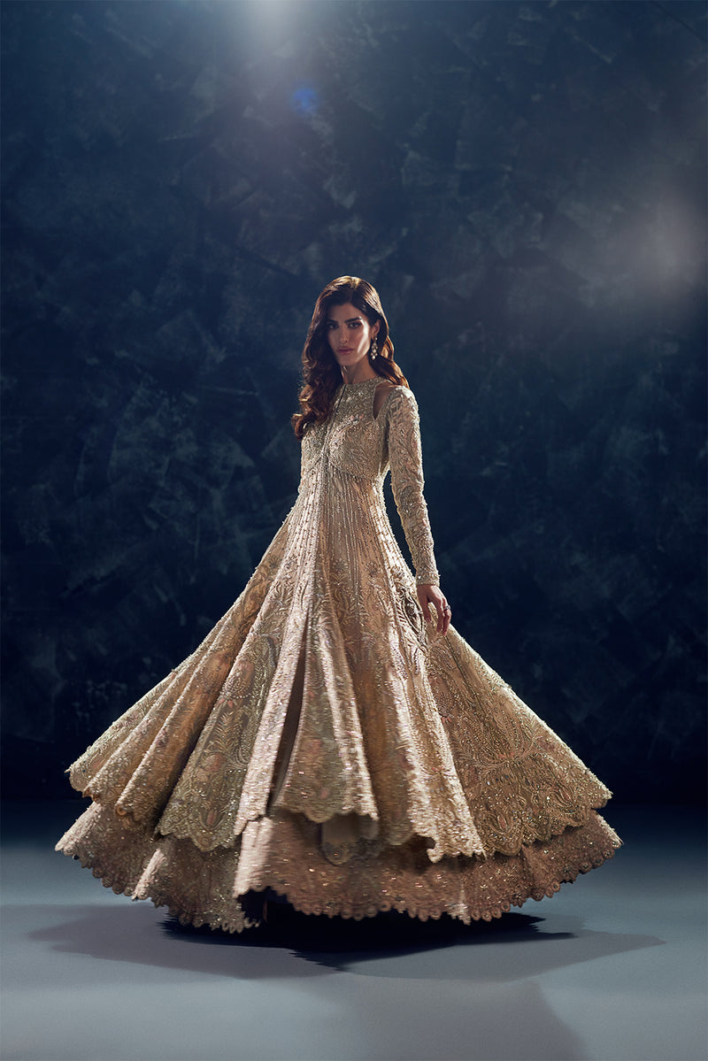 Soraya Reverie gold tissue gown with lehenga, photo 3